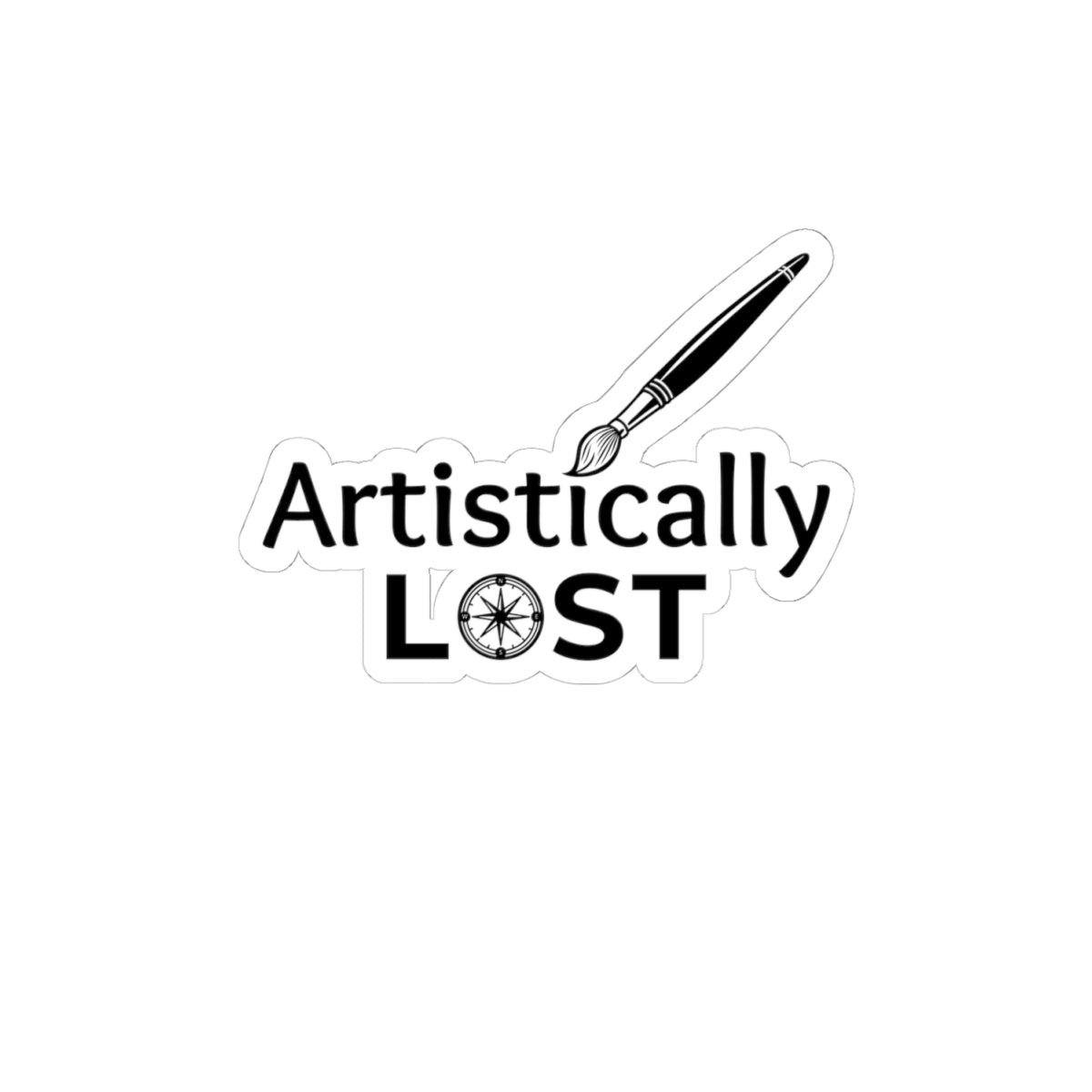 Artistically Lost Sticker - Minimalist Wanderlust Vinyl Decal for Creative Explorers & Daydreamers