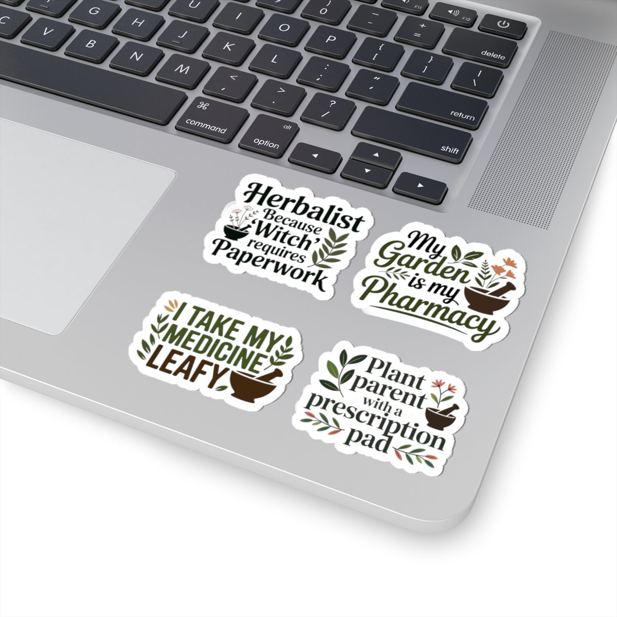 Herbalist Sticker Pack – 4 PCS Funny Garden Pharmacy Decals for Plant Parents Herbal Medicine Lovers