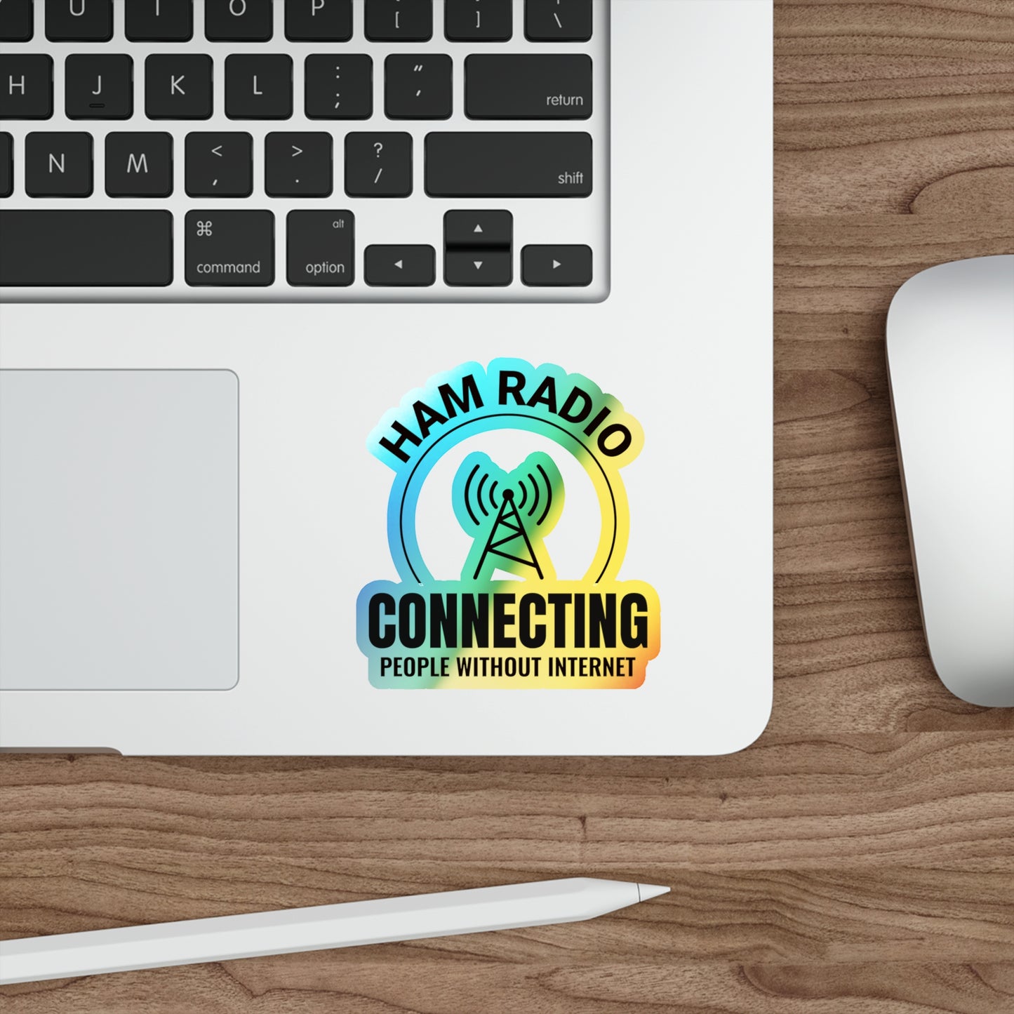 Amateur Ham Radio Operator Stickers Holographic Vinyl Decal - Analog Connections & Off-Grid Comms