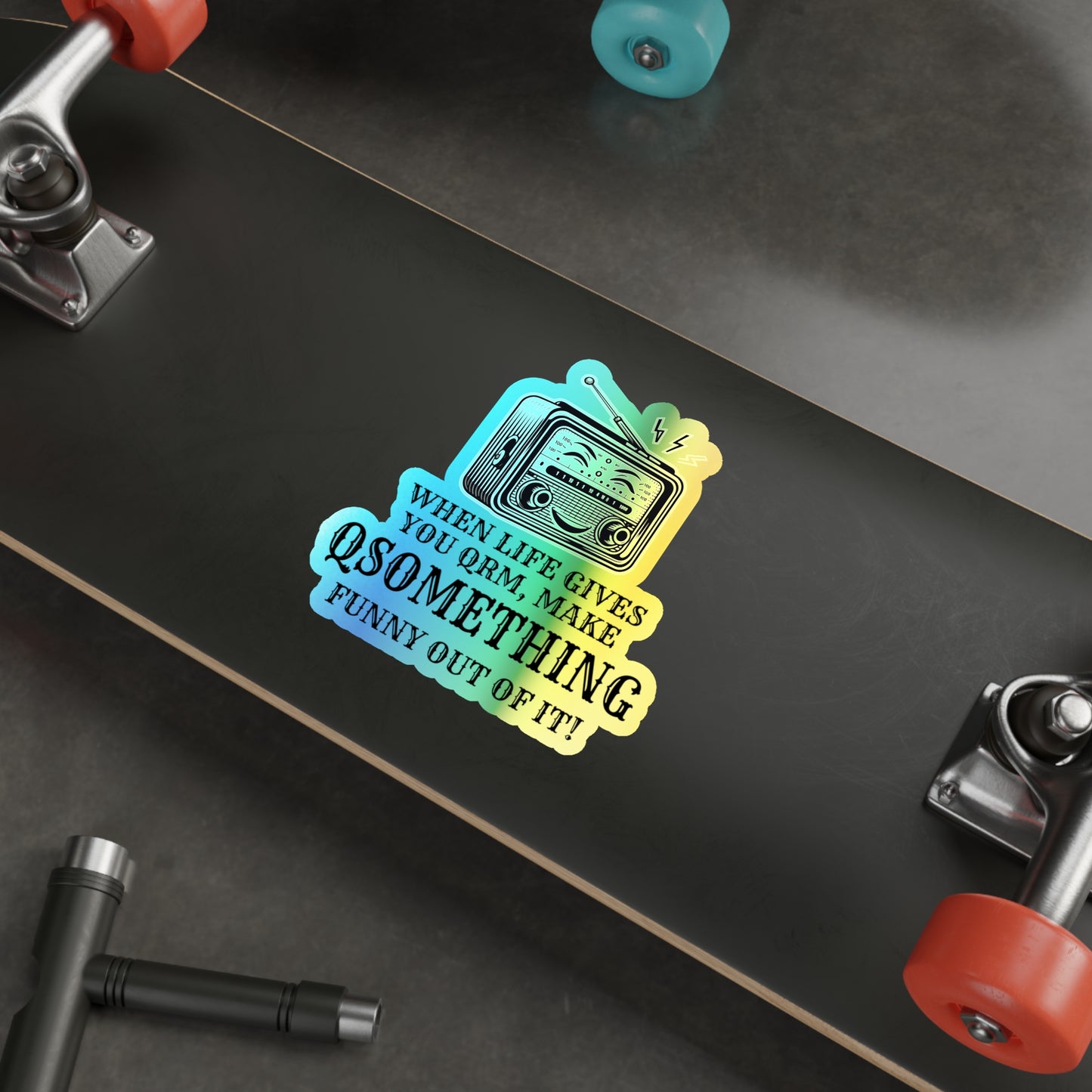 Amateur Ham Radio Operator Stickers Holographic Vinyl Decal - QSO Puns & Radio Humor