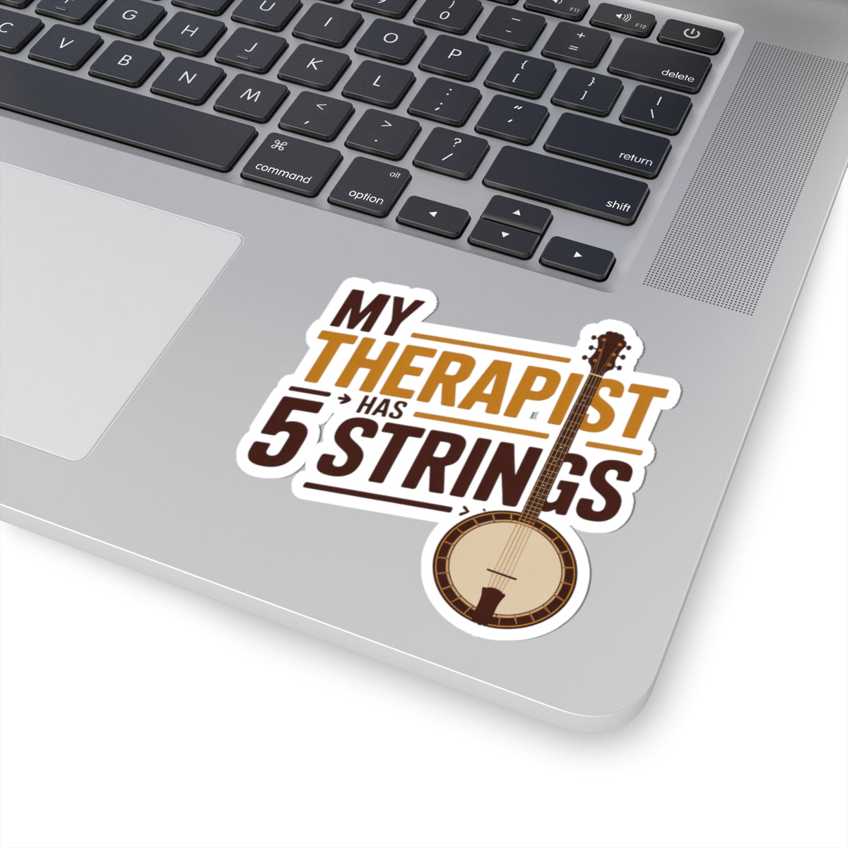 Banjo Sticker – Funny Five-String Therapy Humor Decal for Bluegrass Players Folk Music Lovers
