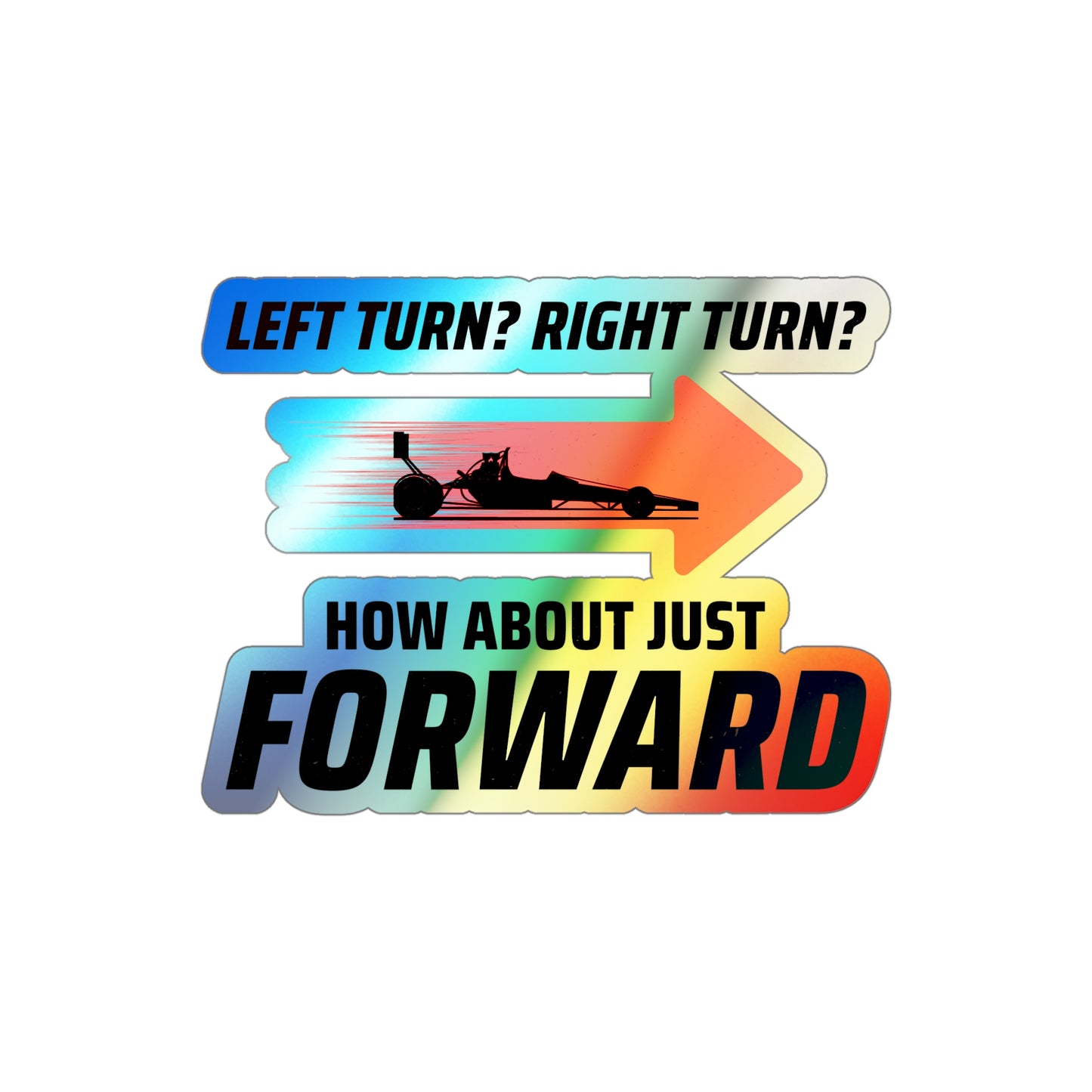 Dragster Drag Racing Holographic Stickers Vinyl – Straight Line Speed Decal for Track Dominators