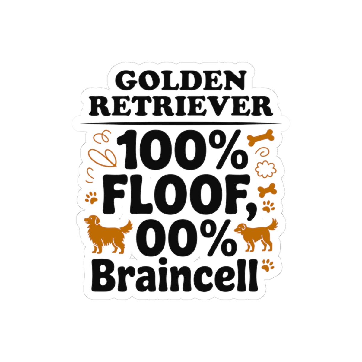 Golden Retriever Floof Sticker - Funny Dog Breed Vinyl Decal for Pet Owners Animal Lovers Canine Enthusiasts