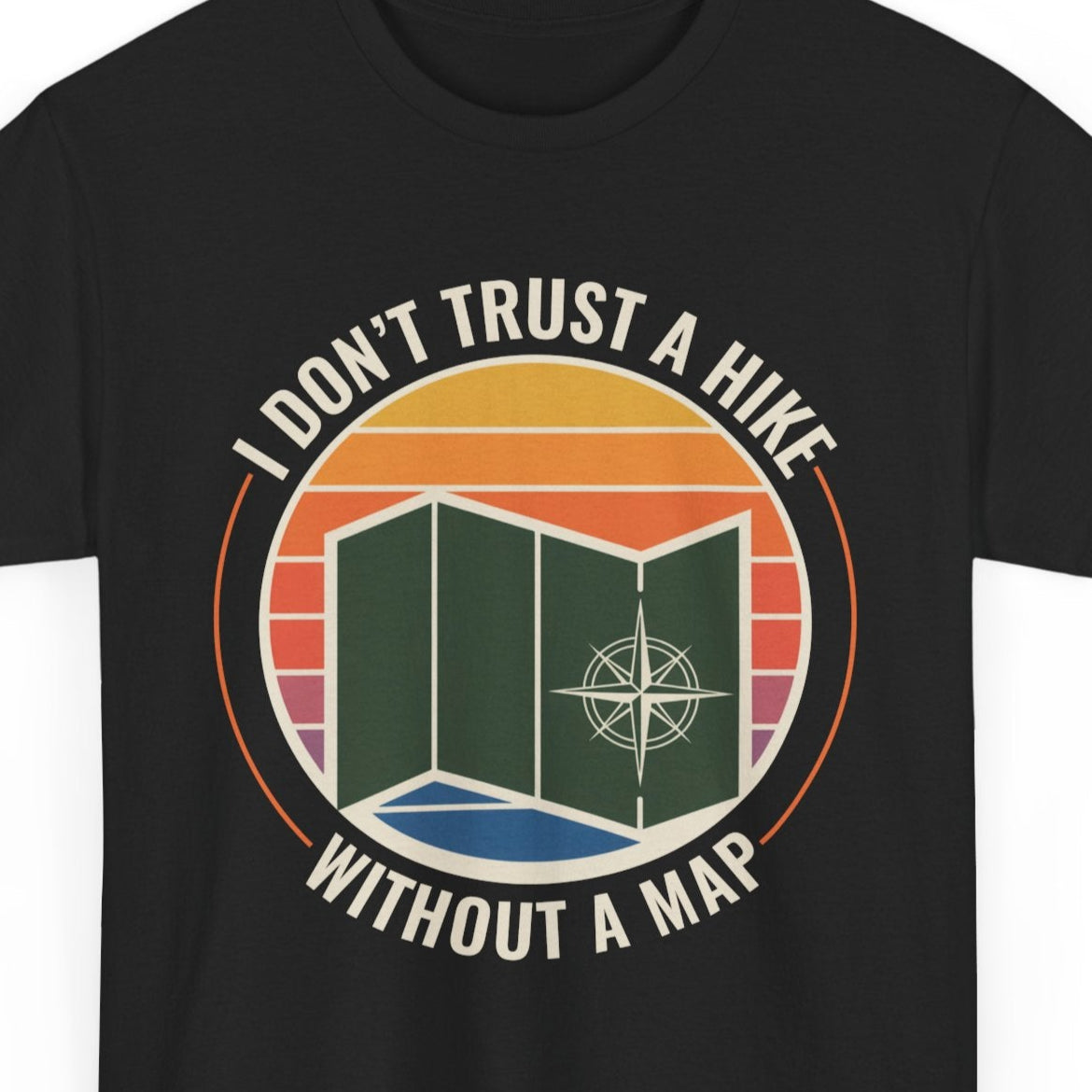 Old-School Hiker T-Shirt - Adventure Map Design for Backpackers & Cartography Fans