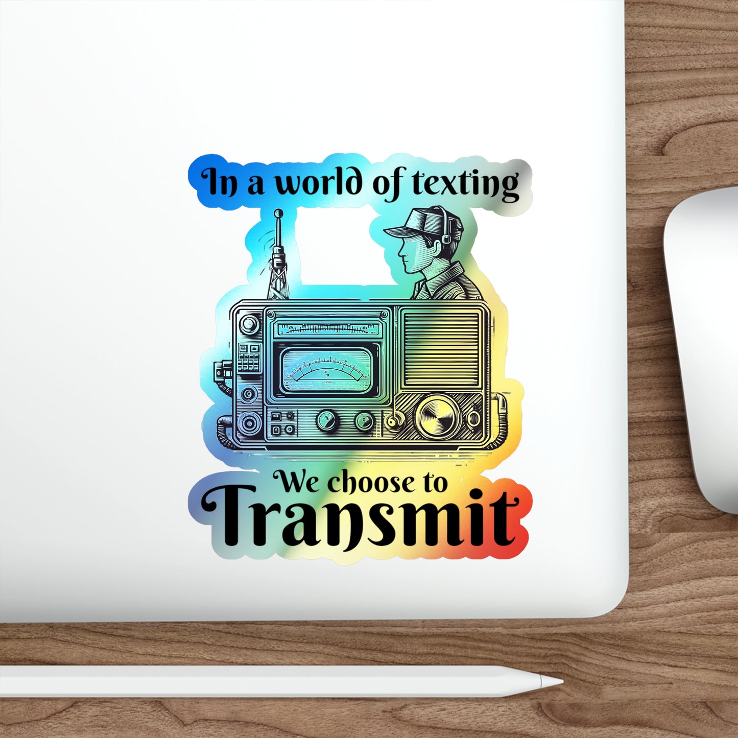 Amateur Ham Radio Operator Stickers Holographic Vinyl Decal - Analog Communicators & QSO Enthusiasts