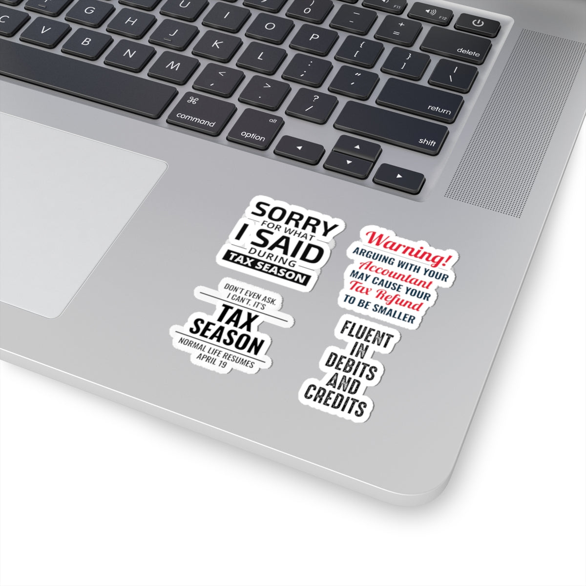 Accountant Sticker Pack – 4 PCS Funny Tax Season Decal Set for Accountants CPAs and Finance Professionals