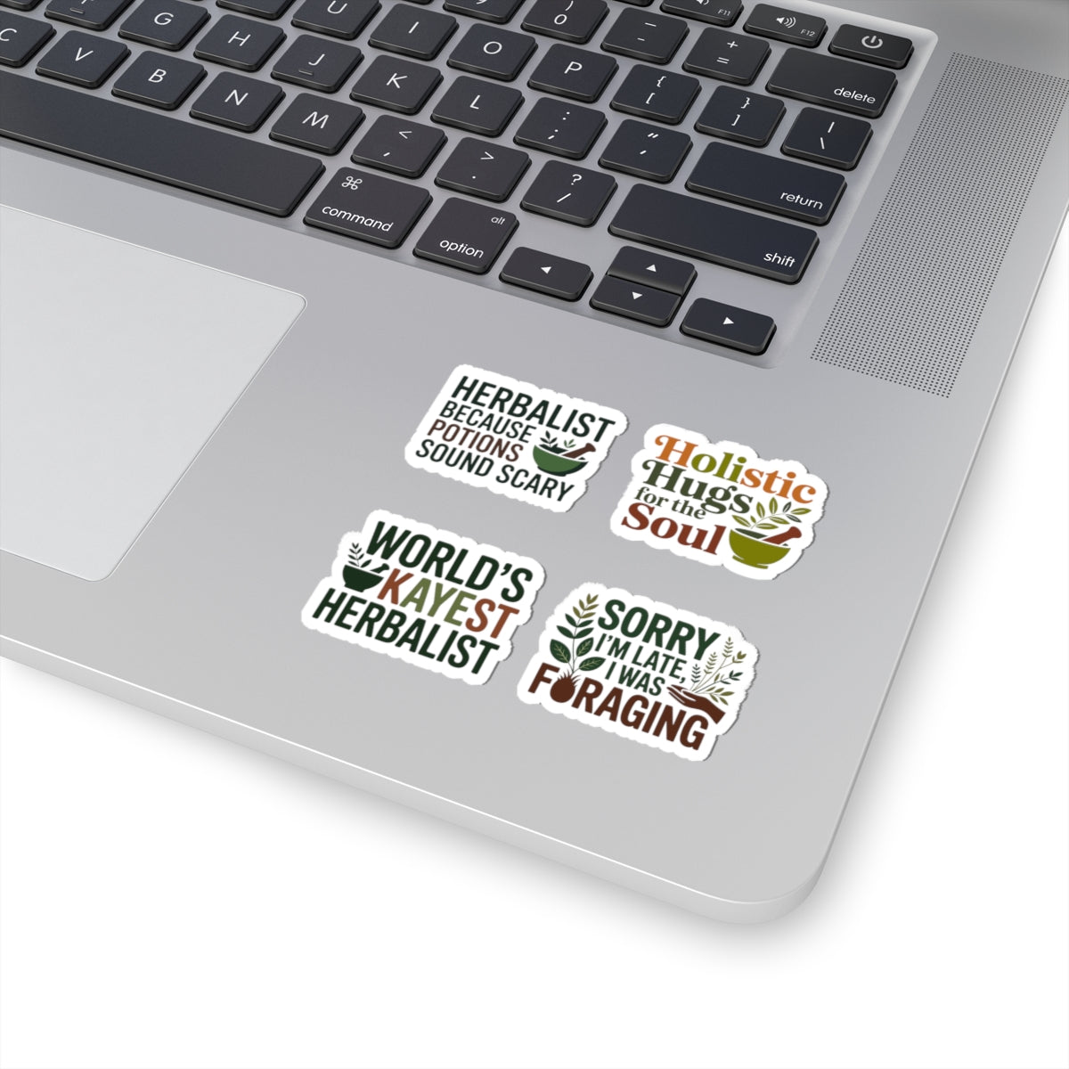 Herbalist Sticker Pack – 4 PCS Funny Holistic Humor Decals for Herbalists Foraging Nature Lovers