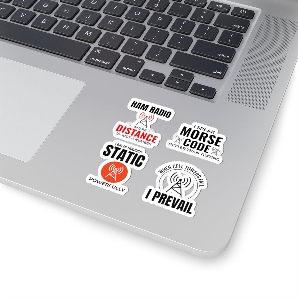 Ham Radio Sticker Pack – 4 PCS Bold Morse Code Operator Decals for Amateur Radio Enthusiasts Hobbyists