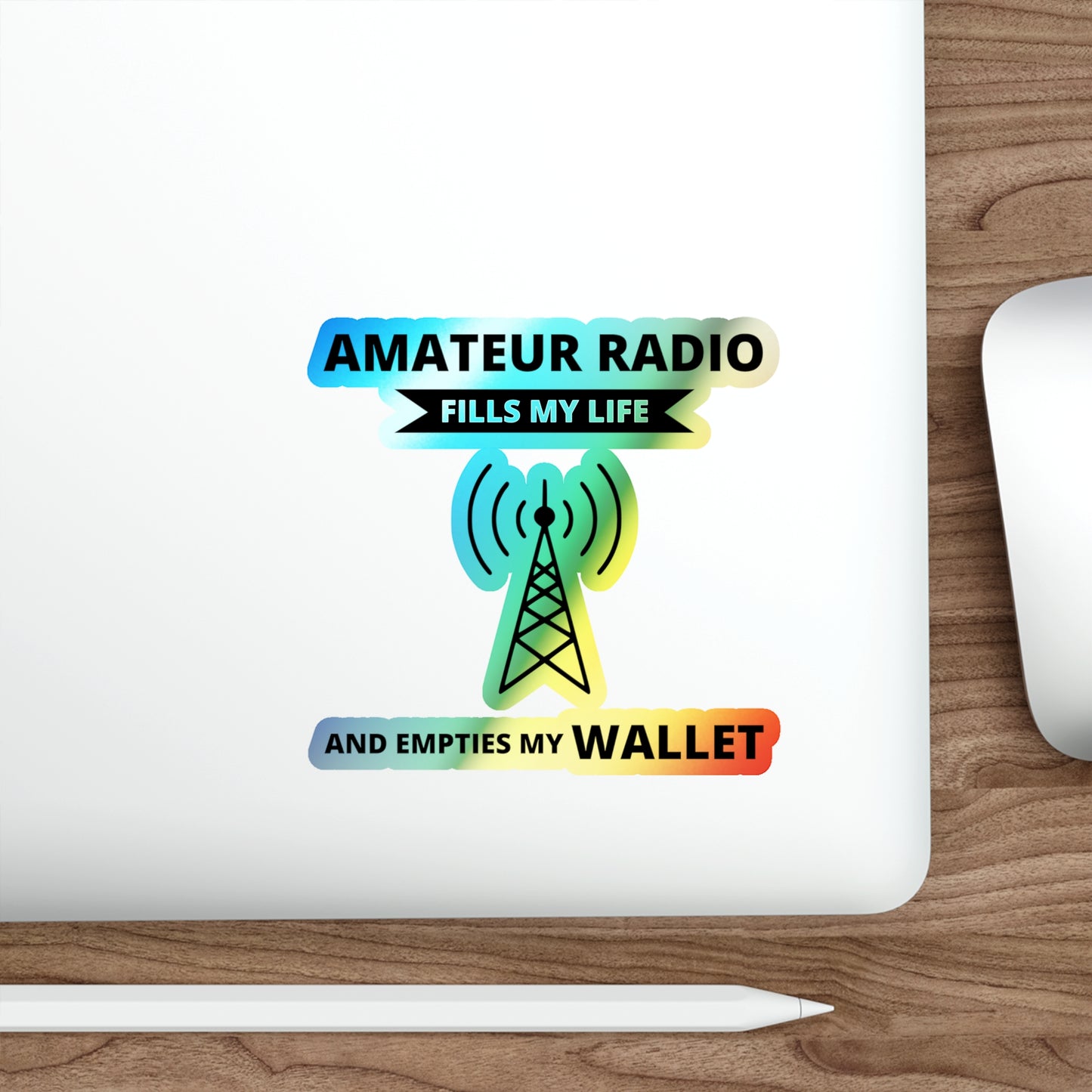 Amateur Ham Radio Operator Stickers Holographic Vinyl Decal - Gear Collector & Shack Builder