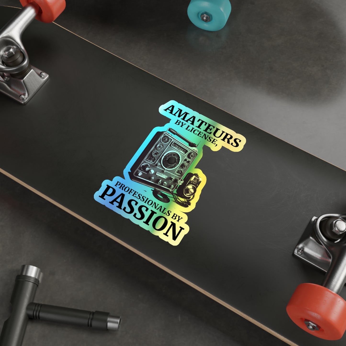 Amateur Ham Radio Operator Stickers Holographic Vinyl Decal - Licensed Operators & Radio Enthusiasts