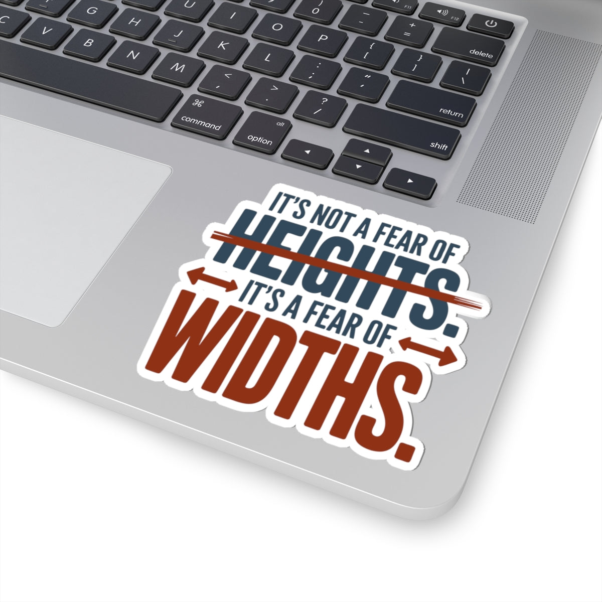 BASE Jumping Sticker – Witty Fear of Widths Strikethrough Decal for Extreme Sports Fans Thrill Seekers