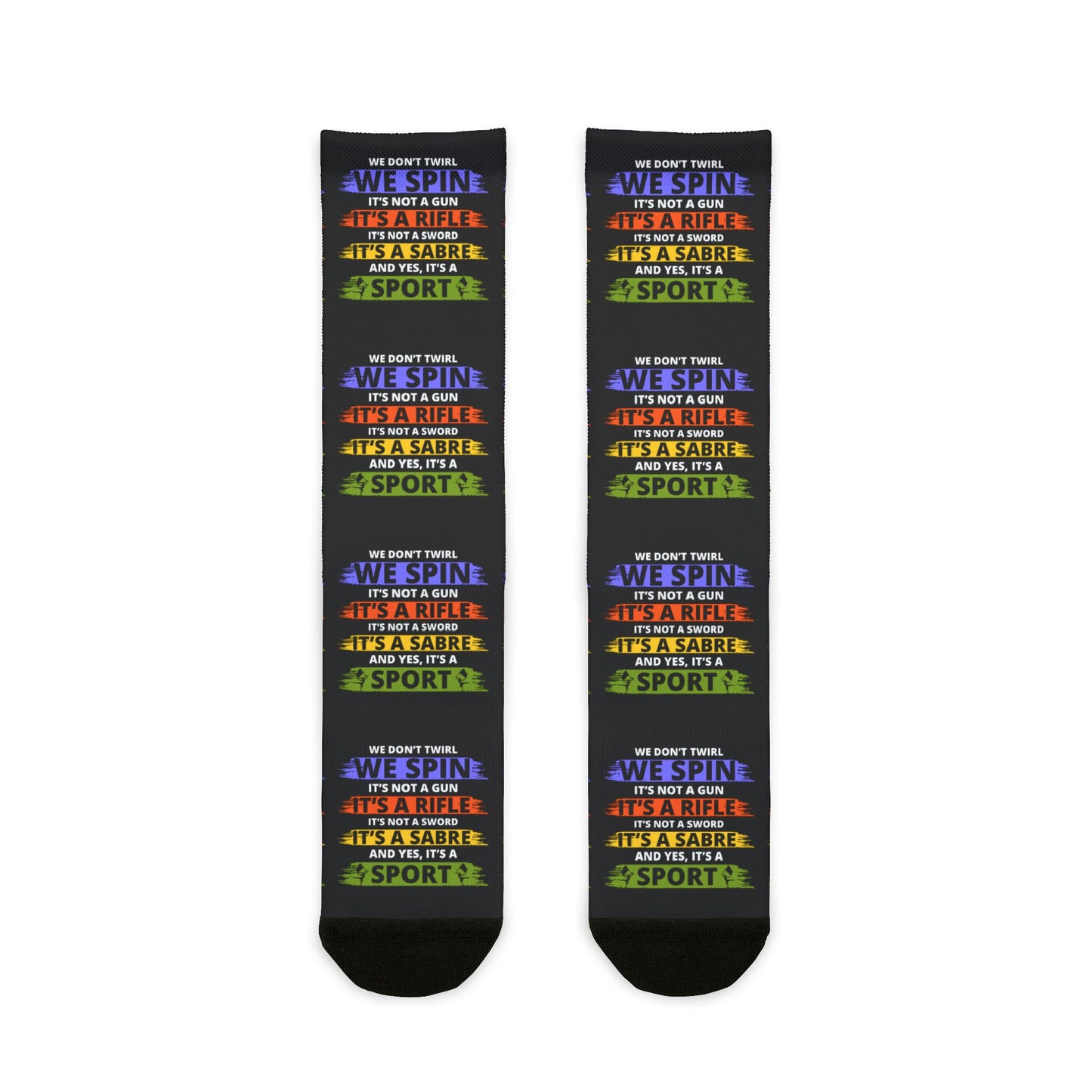 Color Guard Socks – Bold Design for Performers, Celebrating Spins