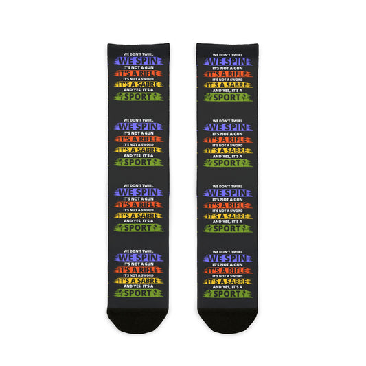 Color Guard Socks – Bold Design for Performers, Celebrating Spins