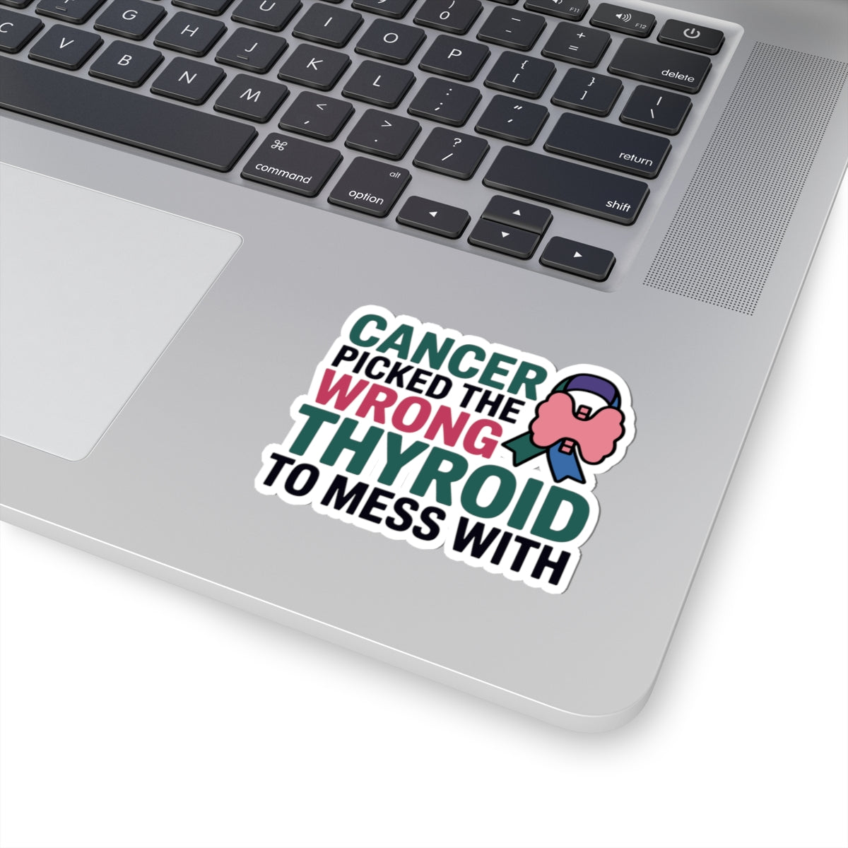 Thyroid Cancer Sticker - Resilient Warrior Vinyl Decal for Survivors, Patients, and Supportive Families