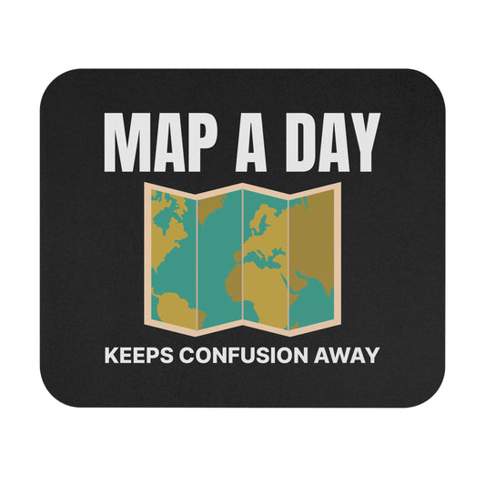 Funny Map Mouse Pad - Cartography Geography Non-Slip Rubber Base for Mappers & Travelers