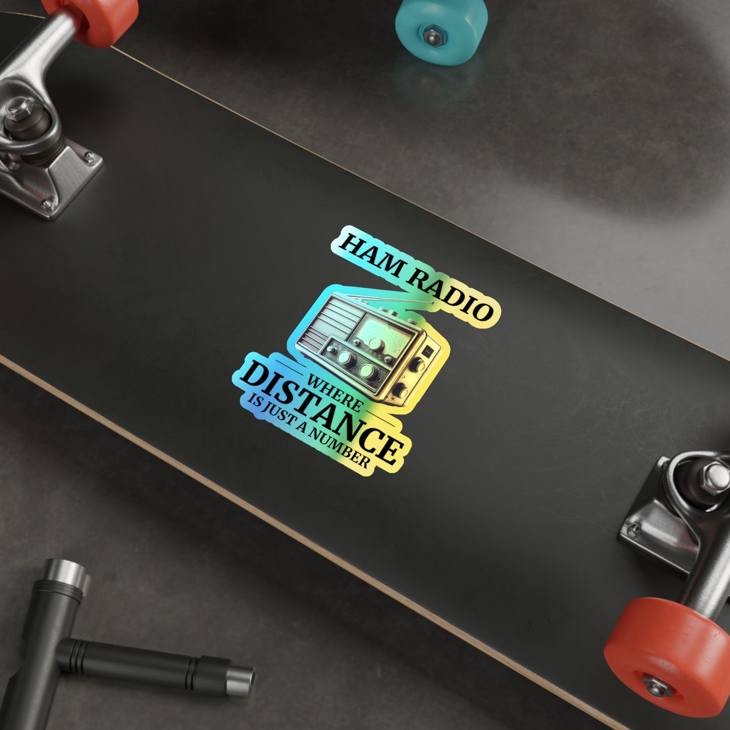 Amateur Ham Radio Operator Stickers Holographic Vinyl Decal - DX Connections & Global Contacts