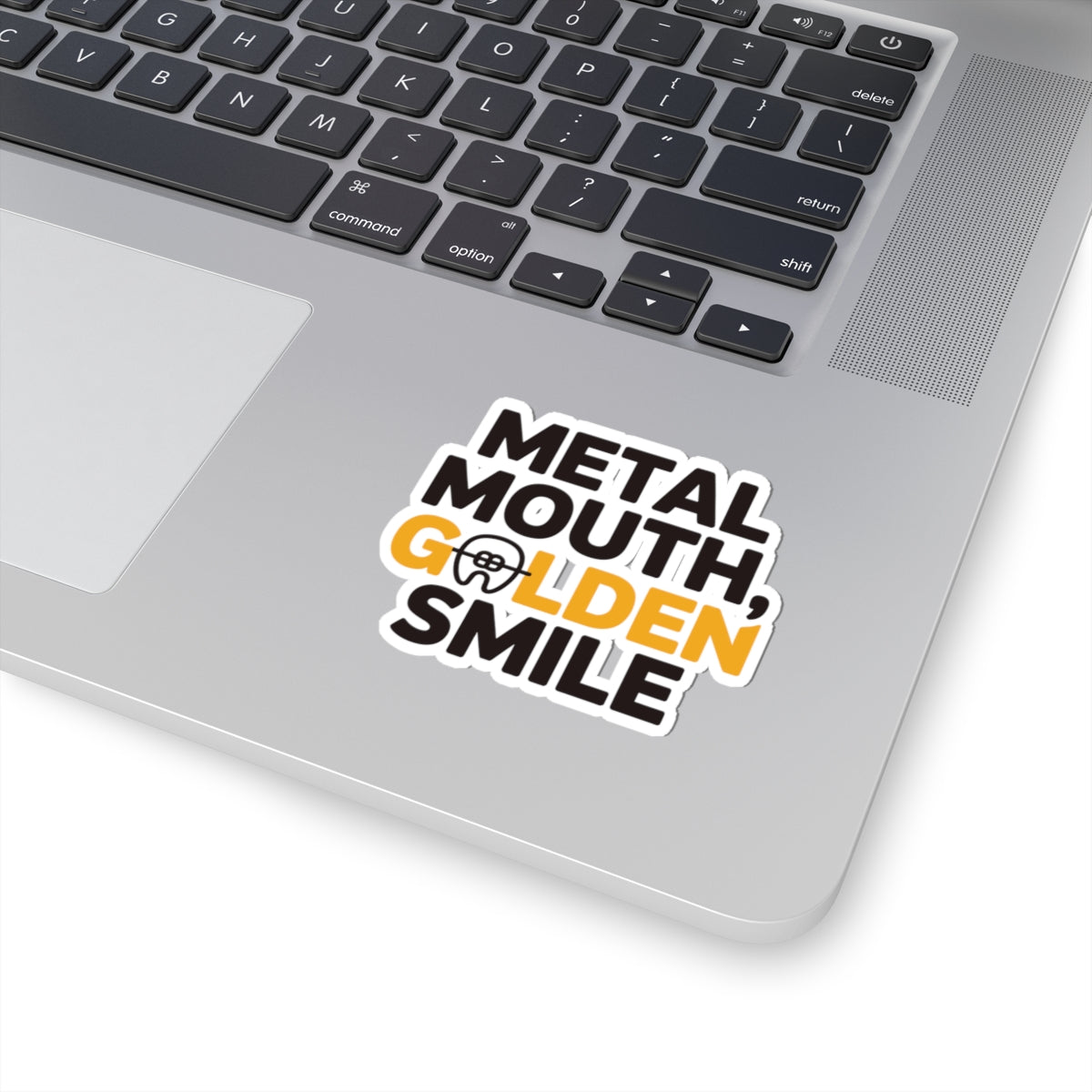 Golden Smile Braces Sticker - Orthodontics Vinyl Decal for Dental Patients and Ortho Fans