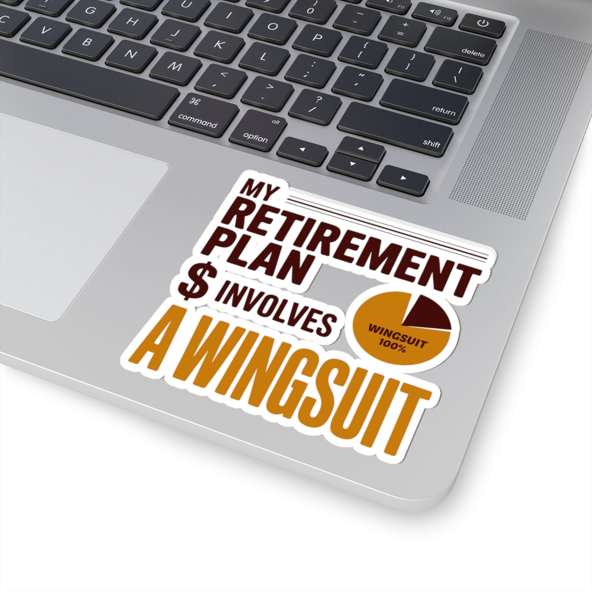 Wingsuit Flying Sticker for Car Helmet – Dark Humor Decal for Extreme Athletes BASE Jumpers Skydivers