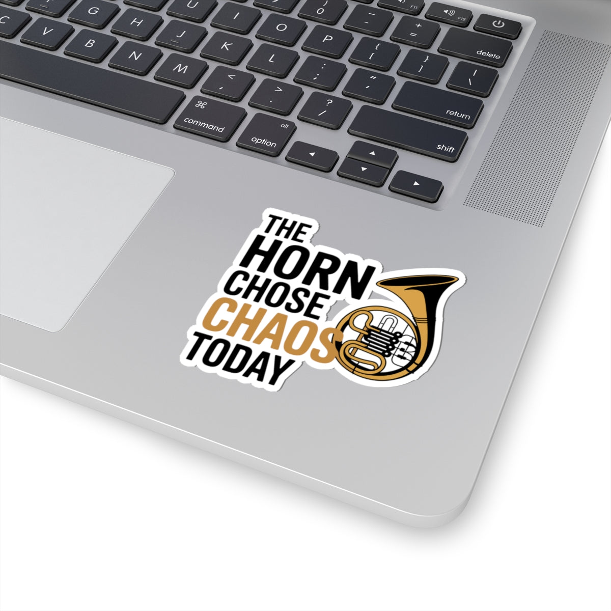 French Horn Chaos Sticker - Horn Chose Chaos Vinyl Decal for Musicians