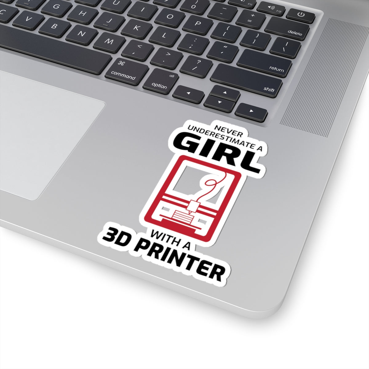 3D Printer Sticker – Funny Girl Power FDM Decal for Women Makers Female Engineers Printing Enthusiasts