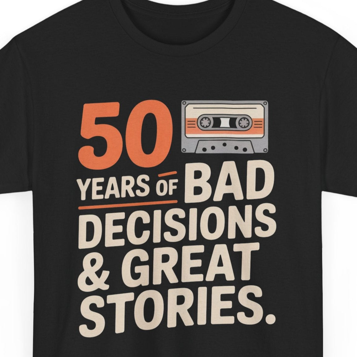 Humorous 50th Birthday T-Shirt - Funny Adult Retro Cassette Tee for Men Women