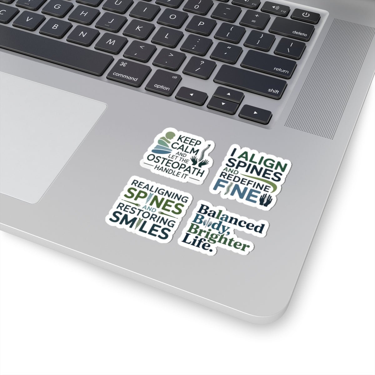 Osteopath Sticker Pack – 4 PCS Funny Keep Calm Spine Alignment Decals for Osteopathic Physician