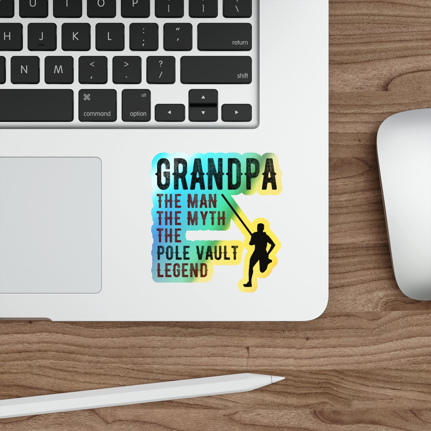 Stabhochsprung-Aufkleber für Opas, holografisches Vinyl – The Legend Edition