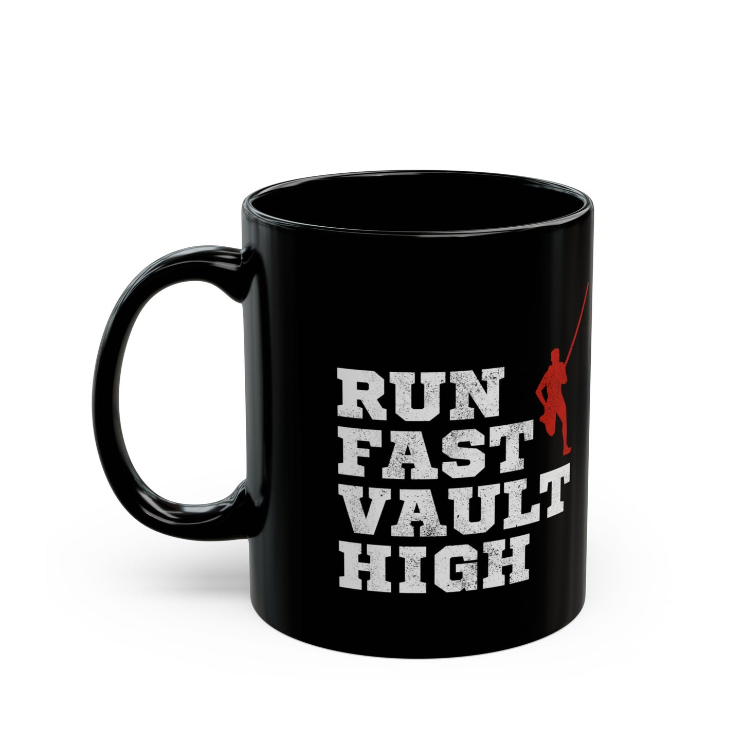 Pole Vault Mug Black – Motivational Vaulting Cup for Field Event Enthusiasts 11 oz