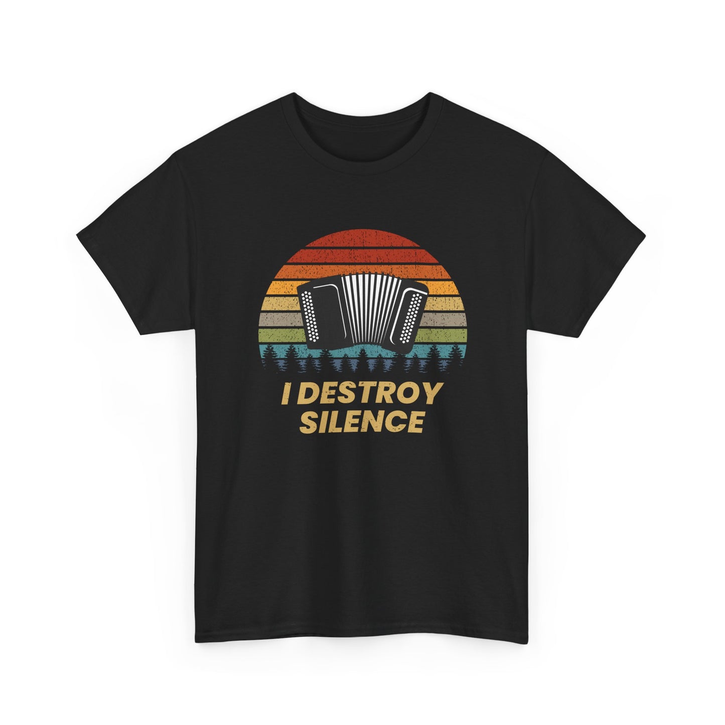 Accordion T-Shirt – Funny Retro I Destroy Silence Graphic Design for Accordionists Musicians