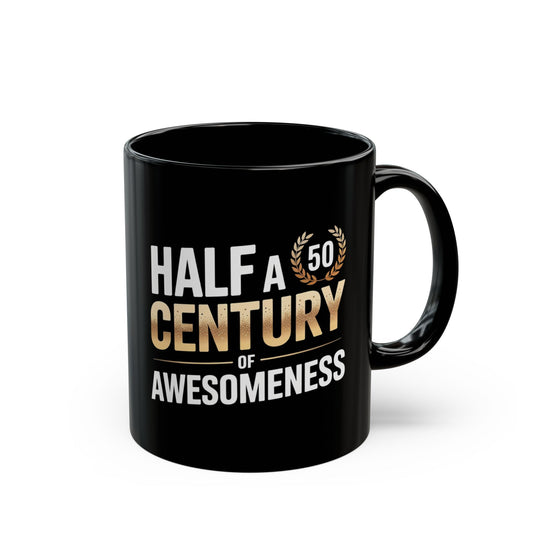 Funny 50th Birthday Gift Mug - Vintage Half-Century Humor, 11oz Ceramic