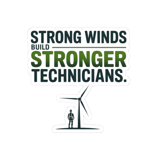 Wind Turbine Technician Pride Sticker - Renewable Energy Vinyl Decal for Field Crews & Climbers
