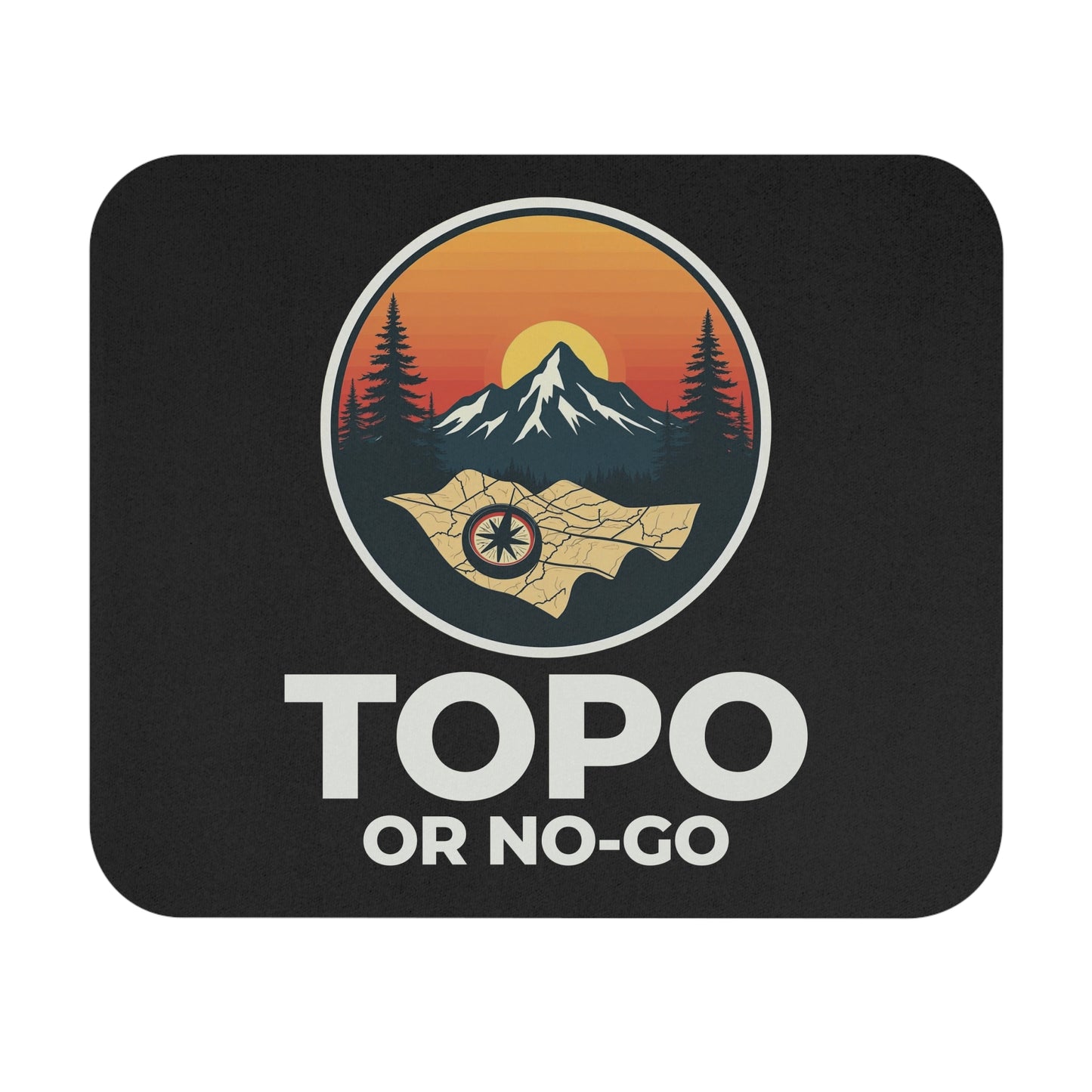 Topographic Map Outdoor Mouse Pad - Navigation Non-Slip Rubber Base for Hikers & Explorers