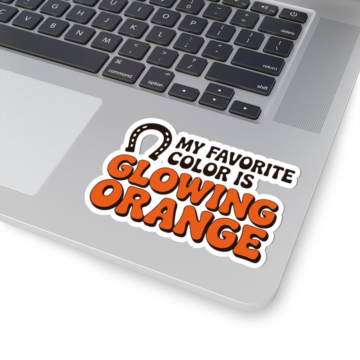 Blacksmith Horseshoe Sticker – Funny Glowing Orange Forge Humor Decal for Farriers Metalworkers