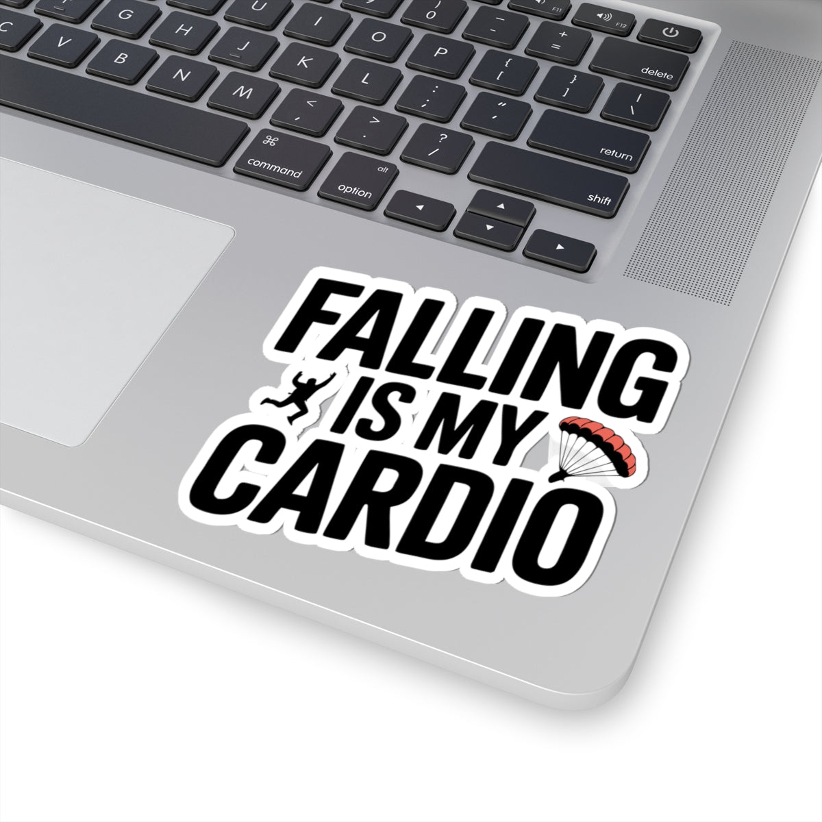BASE Jumping Sticker – Funny Freefall Cardio Quote Decal for Skydivers Extreme Sports Enthusiasts