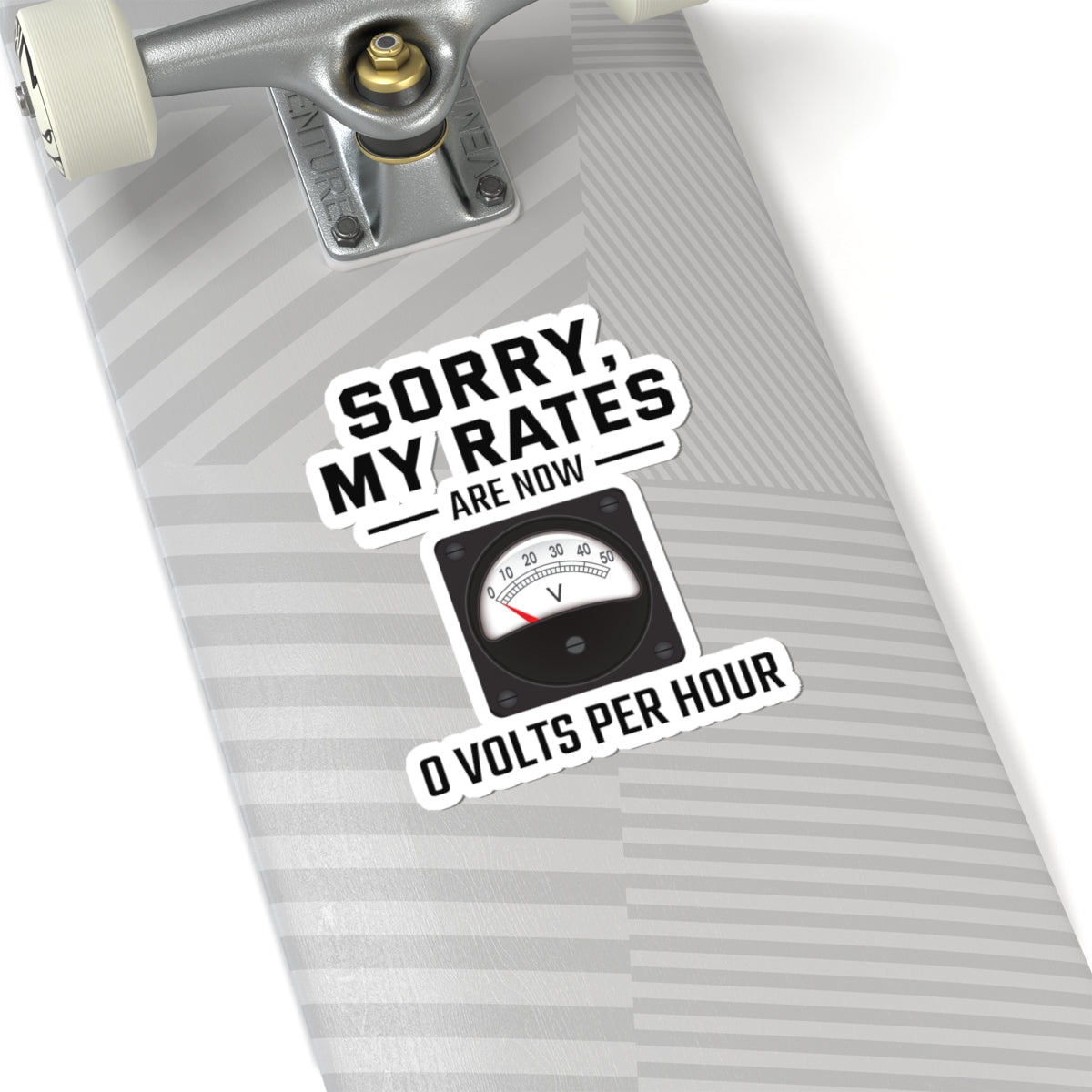 Retired Electrician Sticker - 0 Volts Humor Vinyl Decal for Electrical Techs & Trade Retirees