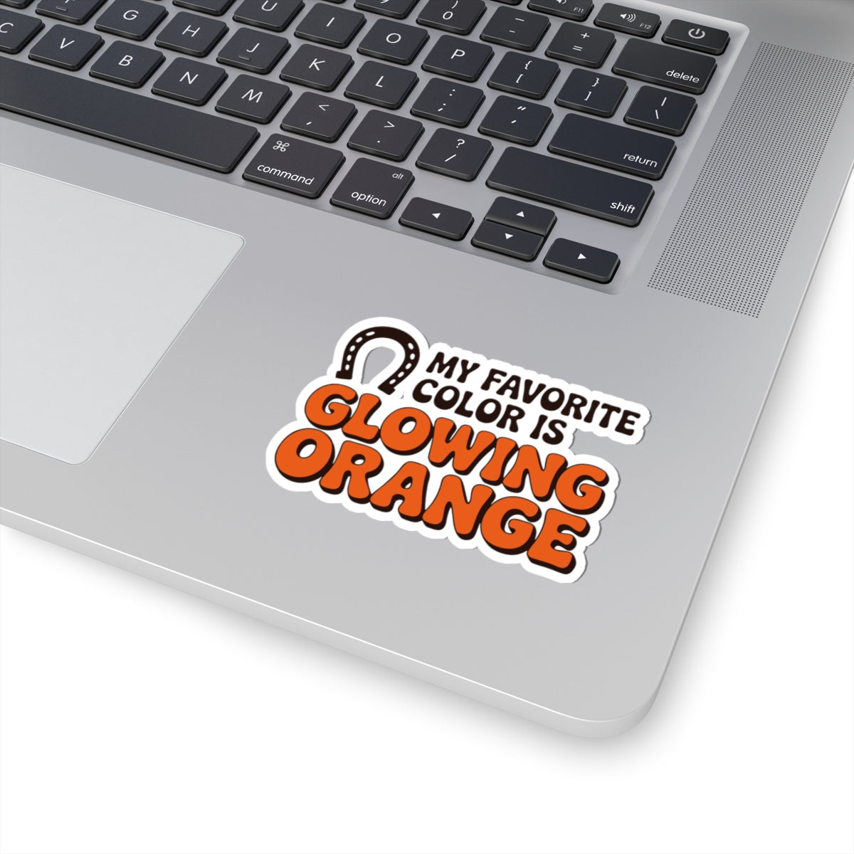 Blacksmith Horseshoe Sticker – Funny Glowing Orange Forge Humor Decal for Farriers Metalworkers