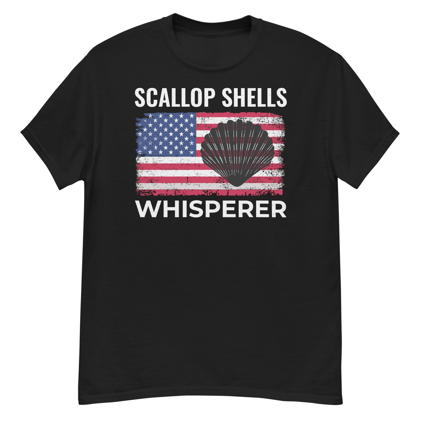 American Flag Seashell Collector T-Shirt: Scallop Shell Whisperer