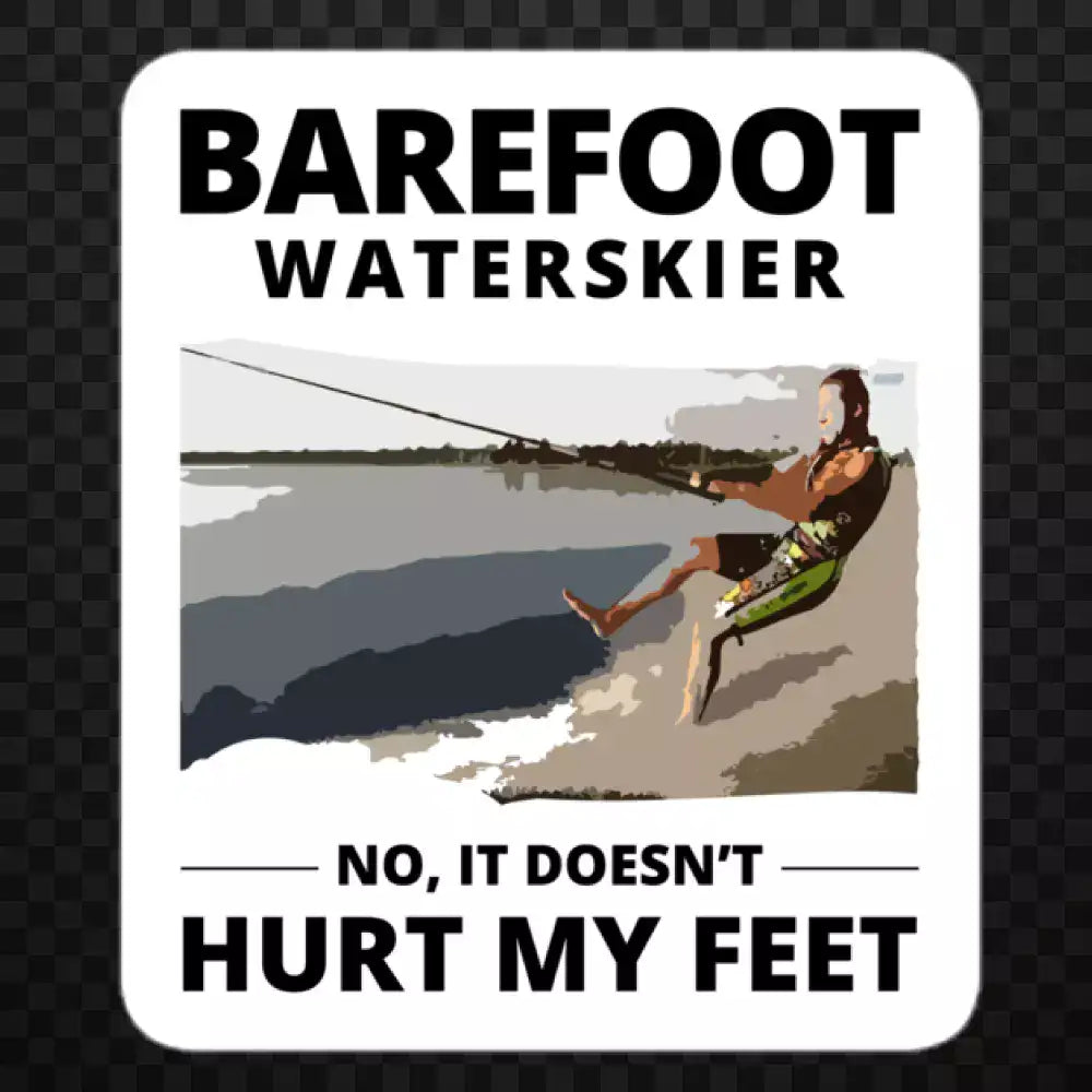 Foot Skiing Waterskiing Bare Feet Stickers 