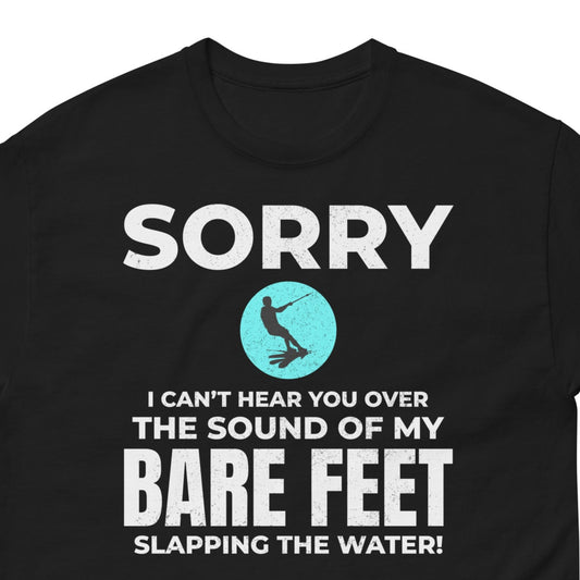 Barefoot waterskiing T-Shirt with "Slapping the Water" design