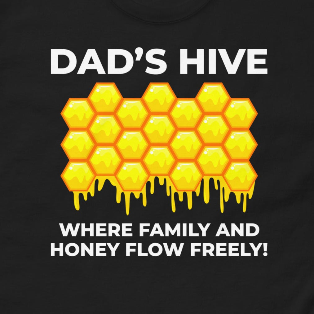 Honeybee lover T-shirt with 'Dad’s Hive' family and honey design