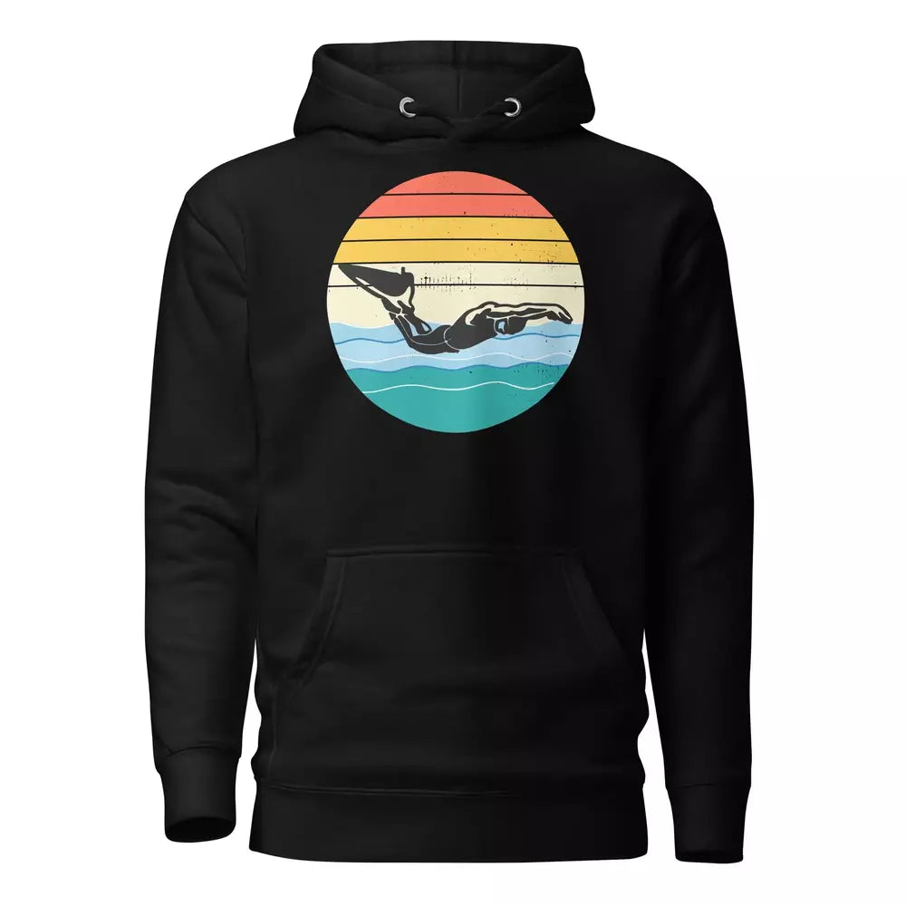 Finswimming Swim Retro Vintage Hoodie