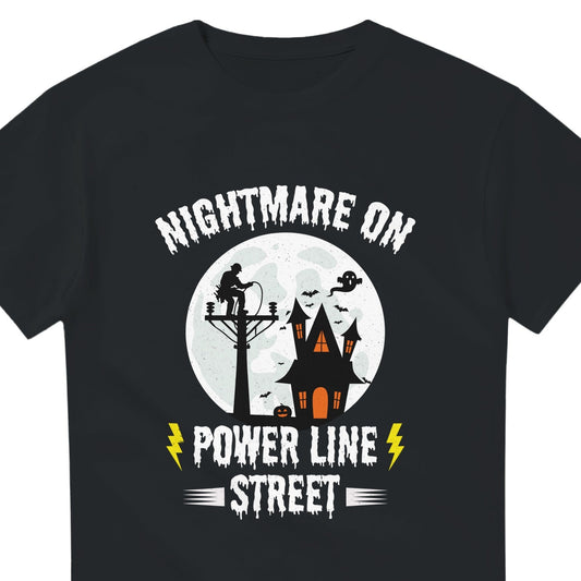 Lineman Halloween T-Shirt | Nightmare on Power Line Street