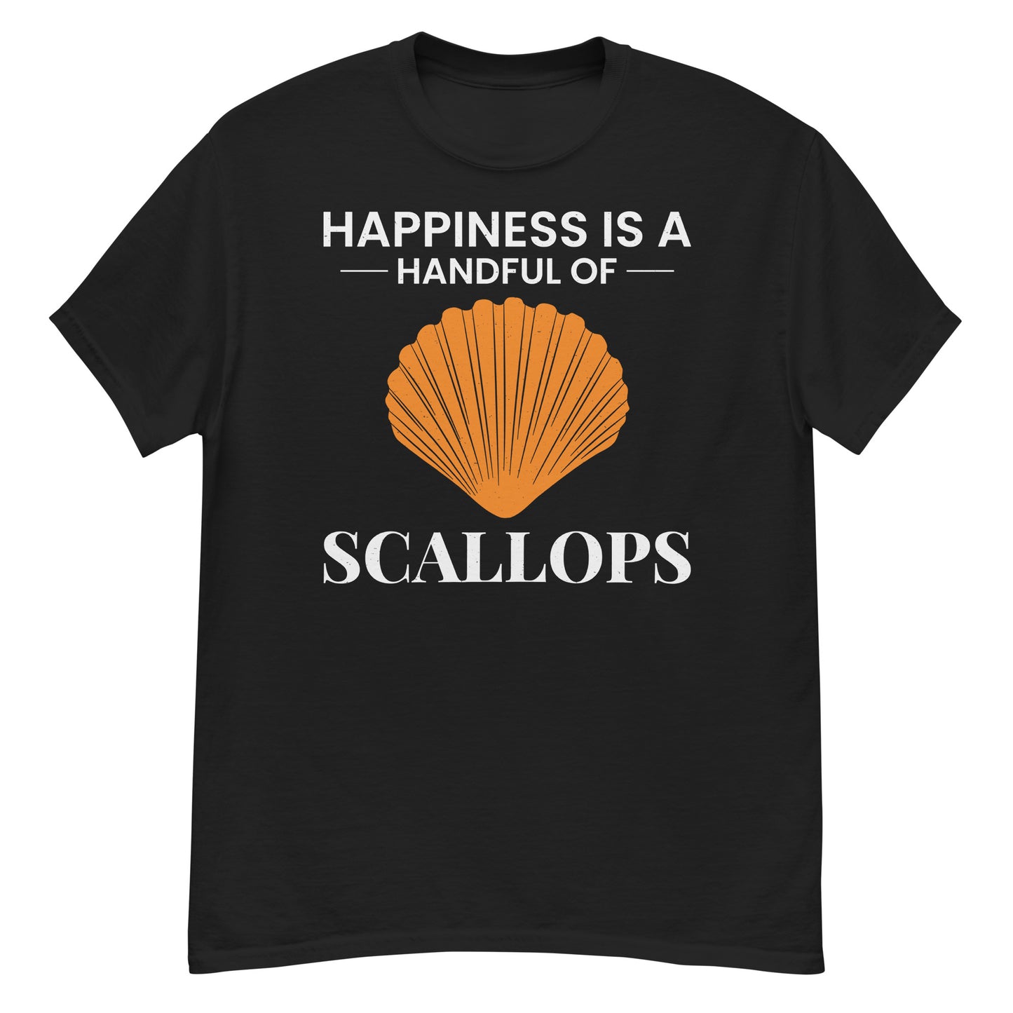 Seashell Collector T-Shirt: Happiness is a Handful of Scallop Shells