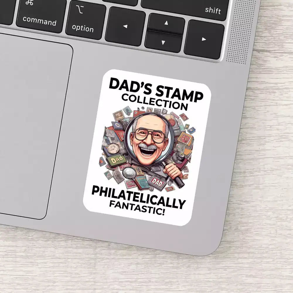 Vintage Postage Stamp Collector Dad Philatelist Sticker 