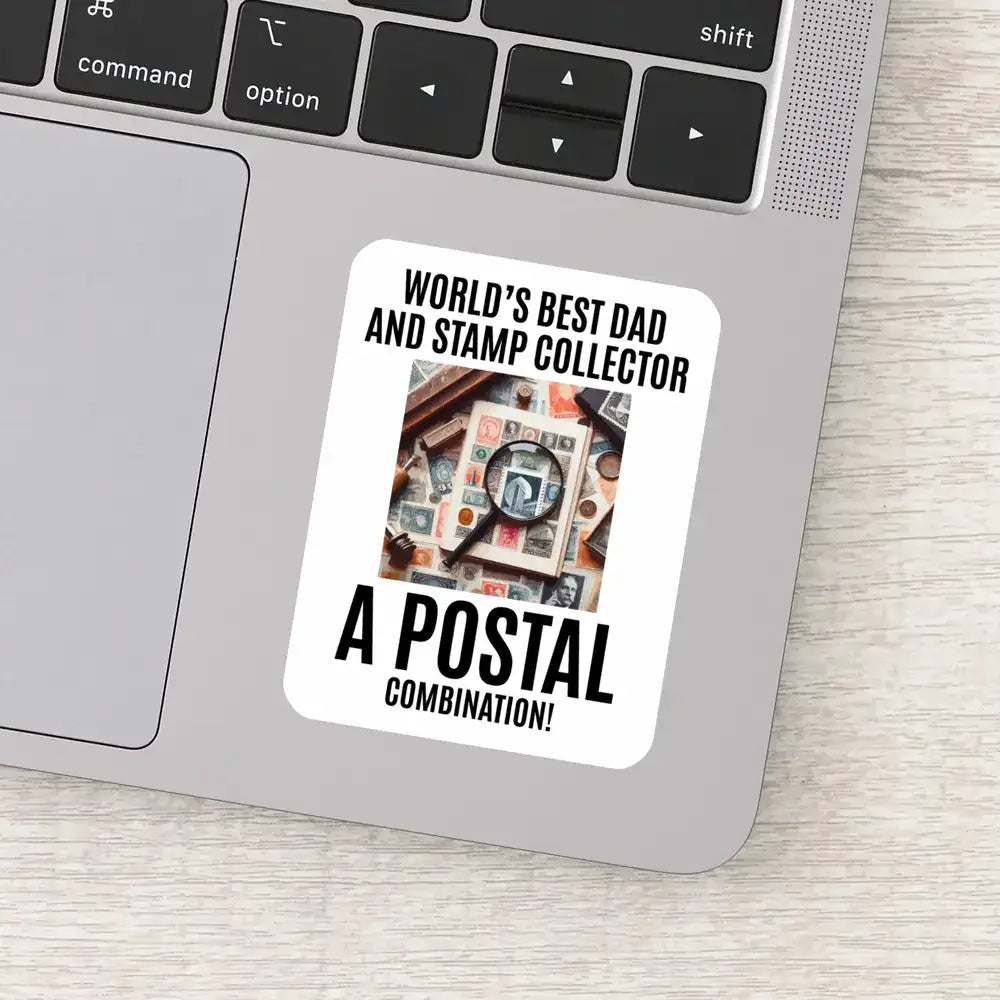 Vintage Postage Stamp Collector Dad Philatelist Sticker 
