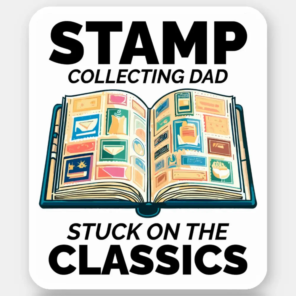 Vintage Postage Stamp Collector Dad Philatelist Sticker 