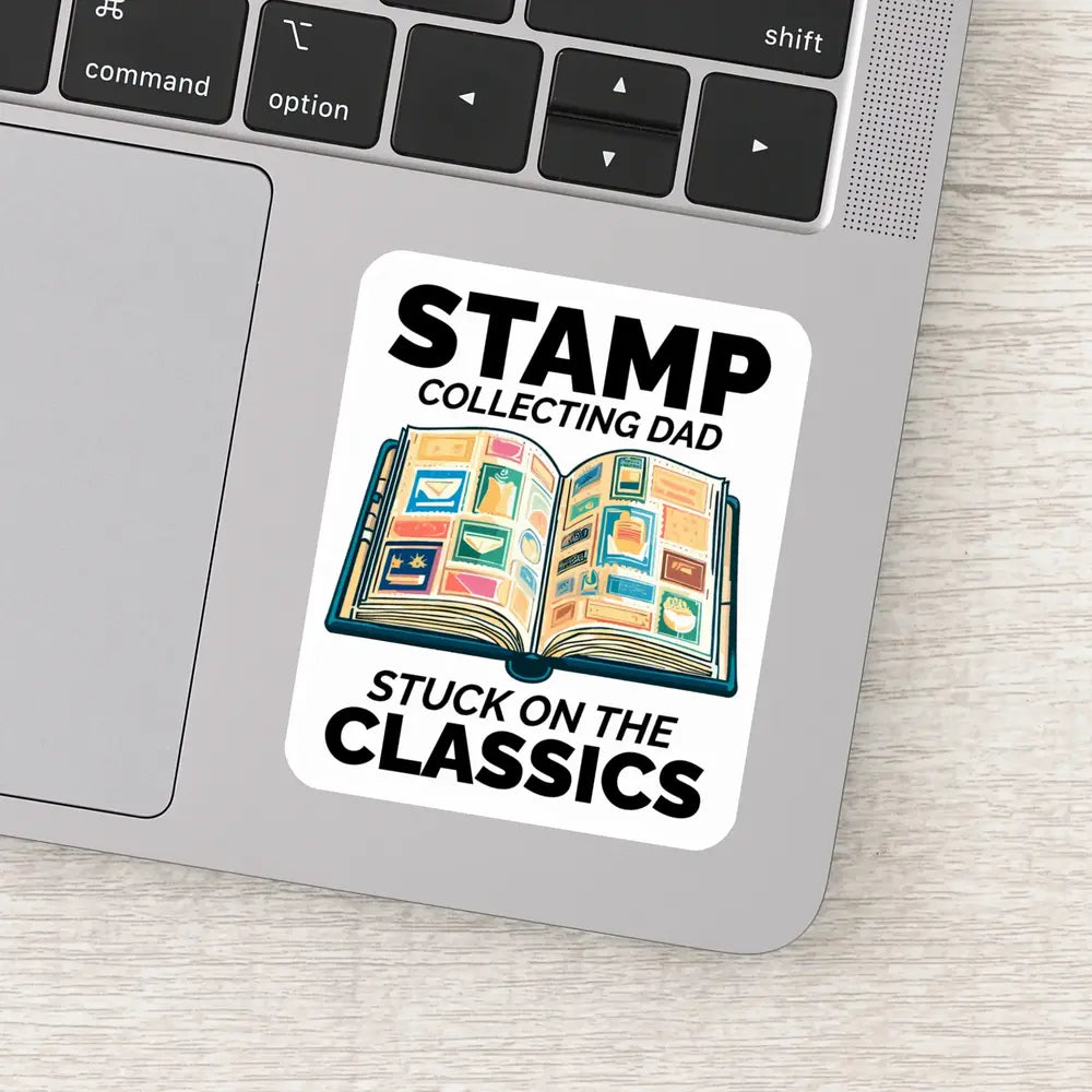 Vintage Postage Stamp Collector Dad Philatelist Sticker 