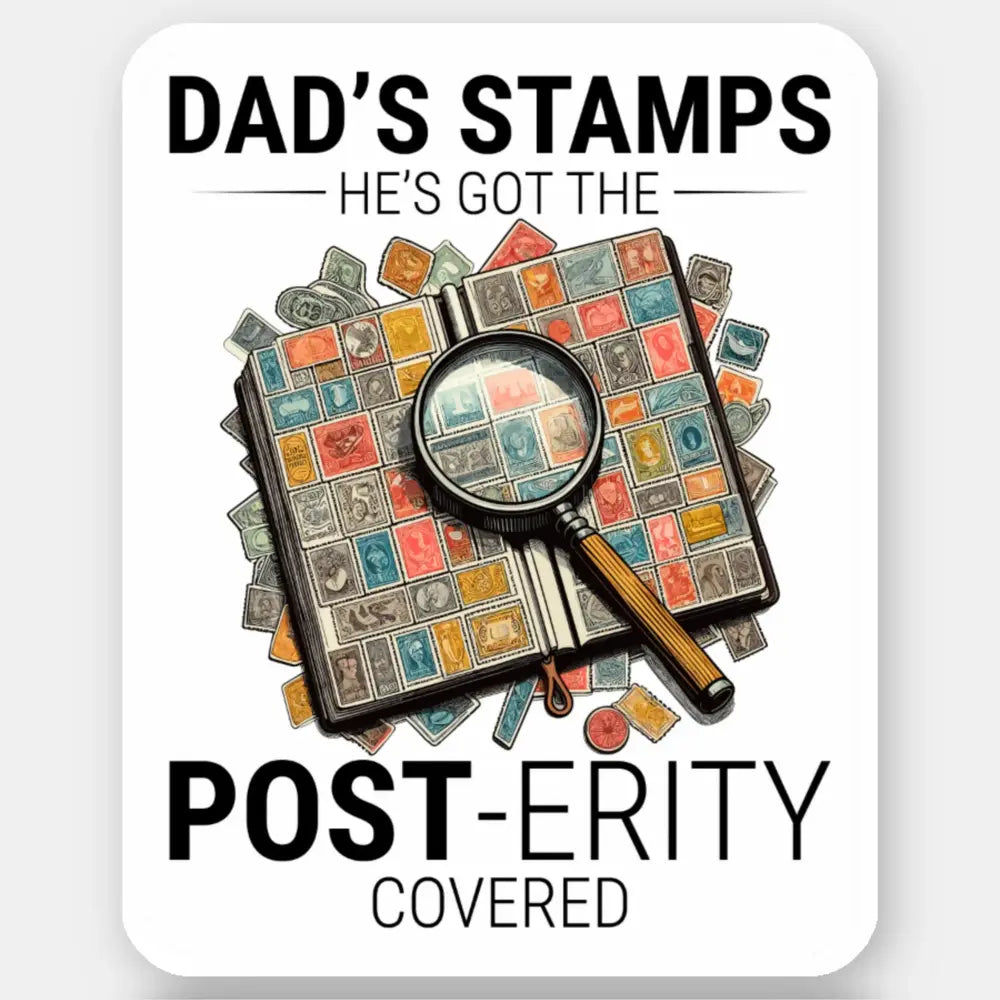 Vintage Postage Stamp Collector Dad Philatelist Sticker 