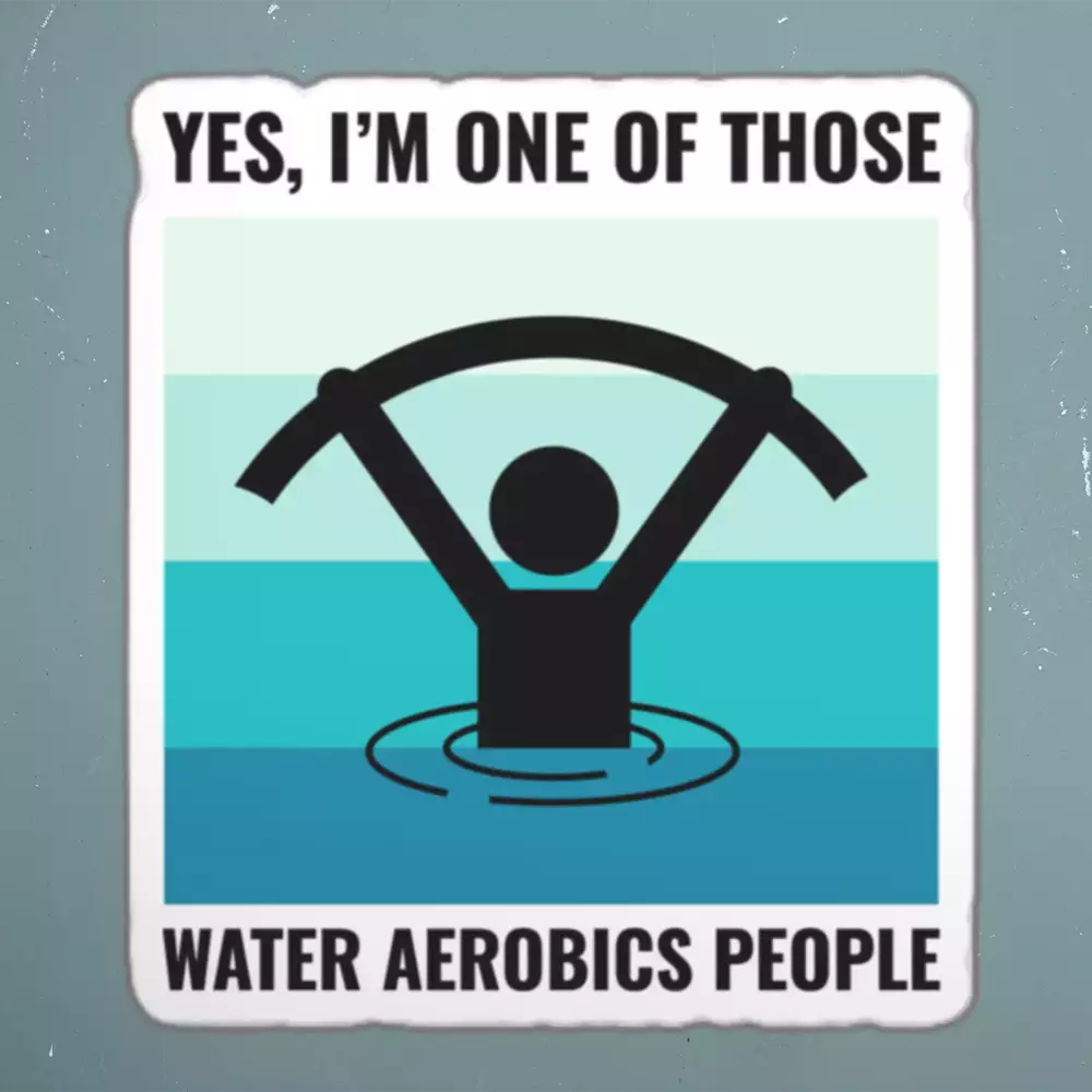 Water Aerobics Funny Sticker