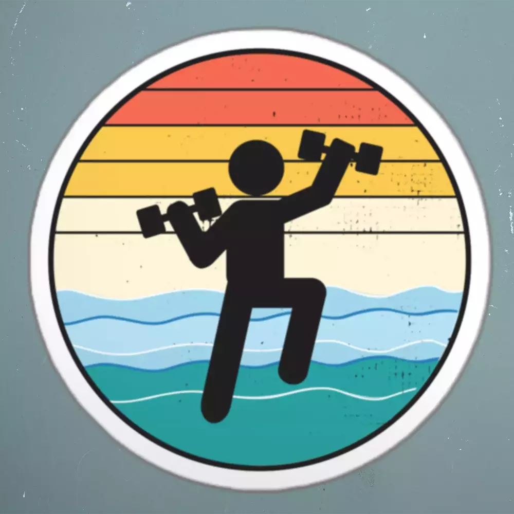 Water Aerobics Retro Vintage Sticker